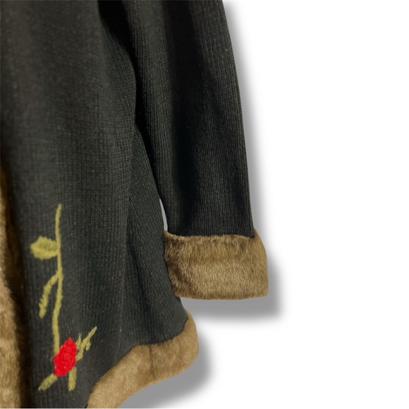 Torrid Black Sweater Coat with Faux Fur Trim,  2X - Picture 5 of 10